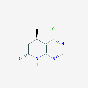 molecular formula C8H8ClN3O B8615123 (R)-4-chloro-5-methyl-5,6-dihydropyrido[2,3-d]pyrimidin-7(8H)-one 