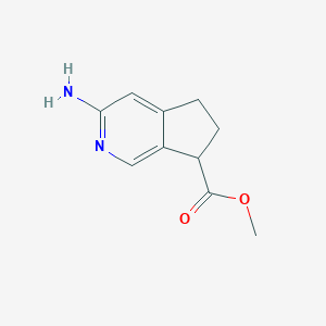 molecular formula C10H12N2O2 B8615145 methyl 3-amino-6,7-dihydro-5H-cyclopenta[c]pyridine-7-carboxylate 