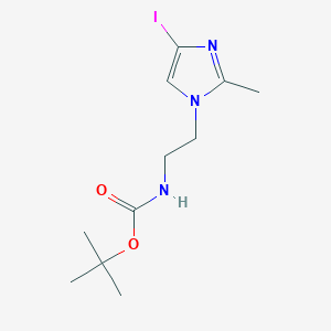 molecular formula C11H18IN3O2 B8615152 [2-(4-Iodo-2-methyl-imidazol-1-yl)-ethyl]-carbamic acid tert-butyl ester 