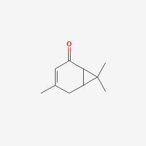 molecular formula C10H14O B8615163 4,7,7-Trimethylbicyclo[4.1.0]hept-3-en-2-one CAS No. 81800-50-2