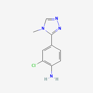 molecular formula C9H9ClN4 B8615193 2-Chloro-4-(4-methyl-4H-1,2,4-triazol-3-yl)aniline 