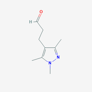 molecular formula C9H14N2O B8615239 3-(1,3,5-Trimethyl-1H-pyrazol-4-yl)-propionaldehyde 