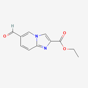 molecular formula C11H10N2O3 B8615298 Ethyl 6-formylimidazo[1,2-a]pyridine-2-carboxylate 