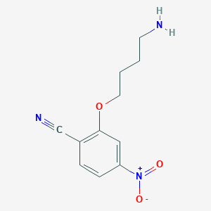 molecular formula C11H13N3O3 B8615304 2-(4-Aminobutoxy)-4-nitrobenzonitrile 