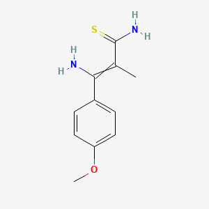 molecular formula C11H14N2OS B8615321 3-Amino-3-(4-methoxyphenyl)-2-methyl-thioacrylamide 