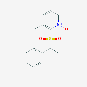 molecular formula C16H19NO3S B8615343 Pyridine, 2-[[1-(2,5-dimethylphenyl)ethyl]sulfonyl]-3-methyl-, 1-oxide CAS No. 84950-43-6
