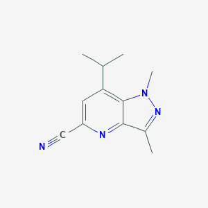 molecular formula C12H14N4 B8615388 7-Isopropyl-1,3-dimethyl-1H-pyrazolo[4,3-b]pyridine-5-carbonitrile 