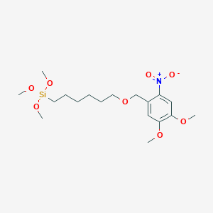molecular formula C18H31NO8Si B8615395 4,5-Dimethoxy-2-nitrobenzyl 6-(trimethoxysilyl)hexyl ether CAS No. 609355-40-0