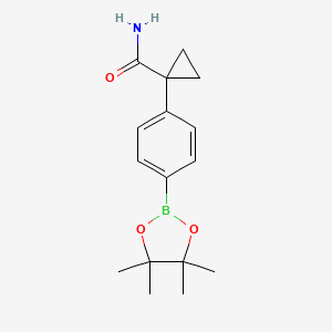 molecular formula C16H22BNO3 B8615401 1-[4-(4,4,5,5-tetramethyl-1,3,2-dioxaborolan-2-yl)phenyl]Cyclopropanecarboxamide 