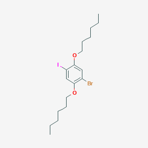 molecular formula C18H28BrIO2 B8615450 1-Bromo-2,5-bis(hexyloxy)-4-iodobenzene CAS No. 773060-37-0