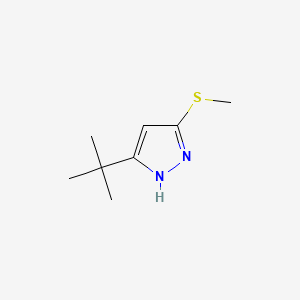molecular formula C8H14N2S B8615459 5-(tert-Butyl)-3-(methylthio)-1H-pyrazole 