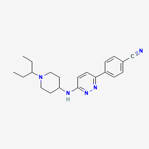 molecular formula C21H27N5 B8615463 4-(6-{[1-(Pentan-3-yl)piperidin-4-yl]amino}pyridazin-3-yl)benzonitrile CAS No. 919493-45-1