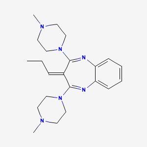 molecular formula C22H32N6 B8615489 3H-1,5-Benzodiazepine, 2,4-bis(4-methyl-1-piperazinyl)-3-propylidene- CAS No. 733811-11-5