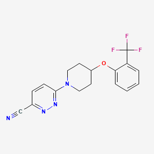 molecular formula C17H15F3N4O B8615565 6-{4-[2-(Trifluoromethyl)phenoxy]piperidin-1-yl}pyridazine-3-carbonitrile CAS No. 921605-82-5