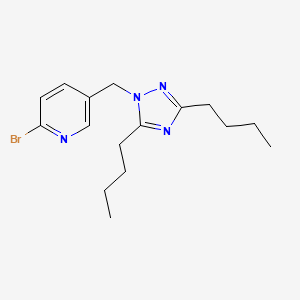 molecular formula C16H23BrN4 B8615603 2-bromo-5-[(3,5-dibutyl-1H-1,2,4-triazol-1-yl)methyl]pyridine CAS No. 145218-25-3