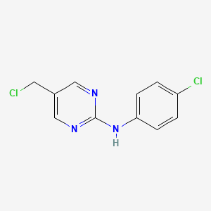 molecular formula C11H9Cl2N3 B8615649 5-(chloromethyl)-N-(4-chlorophenyl)pyrimidin-2-amine 