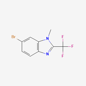 molecular formula C9H6BrF3N2 B8615654 1H-Benzimidazole, 6-bromo-1-methyl-2-(trifluoromethyl)- 