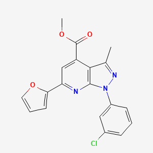 methyl 1-(3-chlorophenyl)-6-(furan-2-yl)-3-methyl-1H-pyrazolo[3,4-b]pyridine-4-carboxylate
