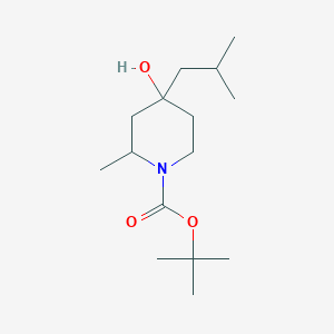 Tert-butyl 4-hydroxy-4-isobutyl-2-methylpiperidine-1-carboxylate
