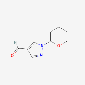 molecular formula C9H12N2O2 B8615874 1-(tetrahydro-2H-pyran-2-yl)-1H-pyrazole-4-carbaldehyde 