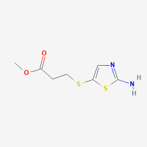molecular formula C7H10N2O2S2 B8615895 Methyl 3-[(2-amino-1,3-thiazol-5-YL)sulfanyl]propanoate CAS No. 920280-74-6
