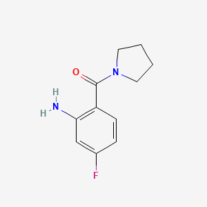 molecular formula C11H13FN2O B8615926 1-(2-Amino-4-fluorobenzoyl)pyrrolidine 