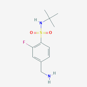 molecular formula C11H17FN2O2S B8615979 4-(aminomethyl)-N-tert-butyl-2-fluorobenzenesulfonamide 