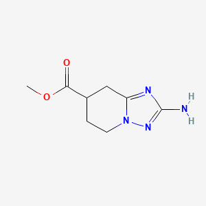 molecular formula C8H12N4O2 B8615990 Methyl 2-amino-5H,6H,7H,8H-[1,2,4]triazolo[1,5-a]pyridine-7-carboxylate 
