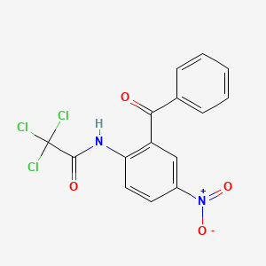 molecular formula C15H9Cl3N2O4 B8616023 2-Trichloroacetamido-5-nitrobenzophenone 