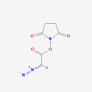molecular formula C6H5N3O4 B8616118 2-Diazonio-1-[(2,5-dioxopyrrolidin-1-yl)oxy]ethen-1-olate CAS No. 147666-20-4