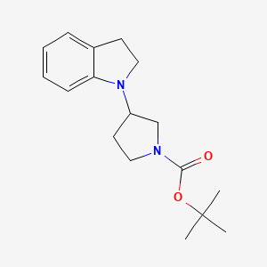 molecular formula C17H24N2O2 B8616145 tert-Butyl 3-(indolin-1-yl)pyrrolidine-1-carboxylate 