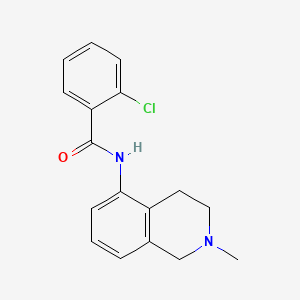 molecular formula C17H17ClN2O B8616152 Benzamide, 2-chloro-N-(1,2,3,4-tetrahydro-2-methylisoquinolin-5-YL)- CAS No. 37481-36-0