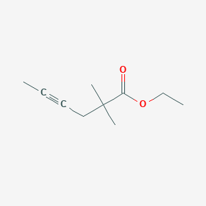 molecular formula C10H16O2 B8616320 Ethyl 2,2-dimethyl-4-hexynoate 