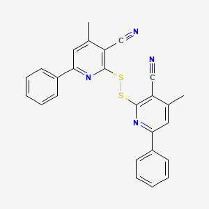 molecular formula C26H18N4S2 B8616338 Bis(3-cyano-4-methyl-6-phenyl-2-pyridyl) disulfide CAS No. 54364-16-8