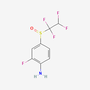 molecular formula C8H6F5NOS B8616345 2-Fluoro-4-(1,1,2,2-tetrafluoroethylsulfinyl)aniline CAS No. 100331-02-0