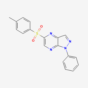 molecular formula C18H14N4O2S B8616352 5-(4-Methylbenzene-1-sulfonyl)-1-phenyl-1H-pyrazolo[3,4-b]pyrazine CAS No. 87595-31-1