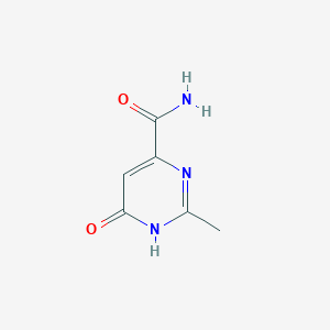 molecular formula C6H7N3O2 B8616381 6-Hydroxy-2-methylpyrimidine-4-carboxamide 