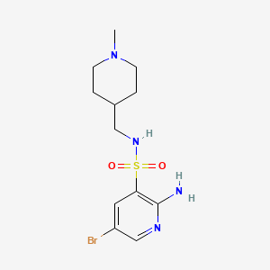 molecular formula C12H19BrN4O2S B8616489 2-amino-5-bromo-N-((1-methylpiperidin-4-yl)methyl)pyridine-3-sulfonamide 