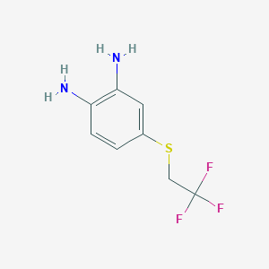 molecular formula C8H9F3N2S B8616517 4-[(2,2,2-Trifluoroethyl)sulfanyl]benzene-1,2-diamine CAS No. 54029-83-3