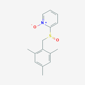molecular formula C15H17NO2S B8616519 1-Oxido-2-[(2,4,6-trimethylphenyl)methylsulfinyl]pyridin-1-ium CAS No. 60264-18-8