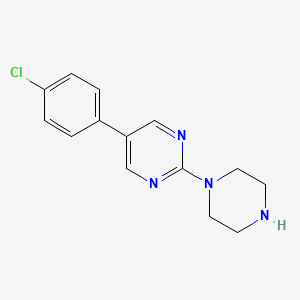 molecular formula C14H15ClN4 B8616524 1-(5-(4-Chlorophenyl)-2-pyrimidinyl)piperazine 