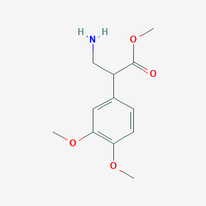 molecular formula C12H17NO4 B8616579 Methyl 3-amino-2-(3,4-dimethoxyphenyl)propanoate 