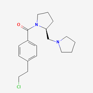 molecular formula C18H25ClN2O B8616650 [4-(2-chloroethyl)phenyl]-[(2S)-2-(pyrrolidin-1-ylmethyl)pyrrolidin-1-yl]methanone CAS No. 911697-02-4