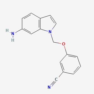 molecular formula C16H13N3O B8616664 3-((6-amino-1H-indol-1-yl)methoxy)benzonitrile 