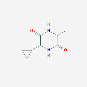 molecular formula C8H12N2O2 B8616673 3-Cyclopropyl-6-methylpiperazine-2,5-dione 
