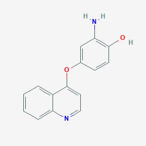 molecular formula C15H12N2O2 B8616678 2-Amino-4-(quinolin-4-yloxy)-phenol 