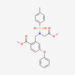 molecular formula C25H25NO7S B8616684 Methyl 2-((N-(2-methoxy-2-oxoethyl)-4-methylphenylsulfonamido)methyl)-4-phenoxybenzoate 
