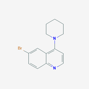 molecular formula C14H15BrN2 B8616694 6-Bromo-4-(1-piperidinyl)quinoline 