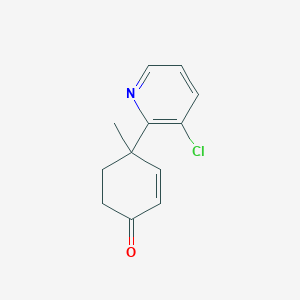 molecular formula C12H12ClNO B8616698 4-(3-Chloropyridin-2-yl)-4-methylcyclohex-2-enone 