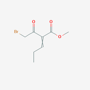 molecular formula C8H11BrO3 B8616742 Methyl 2-(bromoacetyl)pent-2-enoate CAS No. 265308-10-9